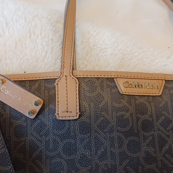 Calvin Klein Monogram Tote and Cosmetic Bag - Picture 3 of 3